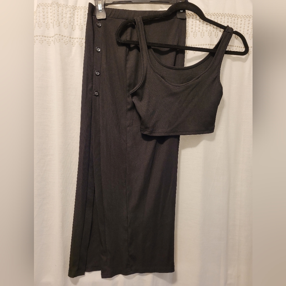 SHEIN Black Skirt and Top Set